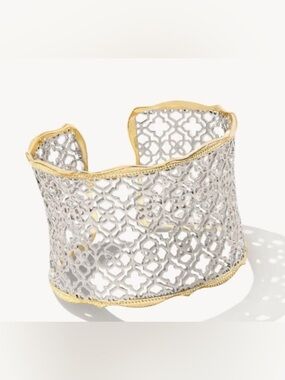NWOT Kendra Scott Candice Cuff Bracelet in Silver Filigree Mix